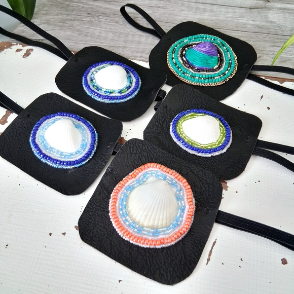 Shell Beaded Eye Patch, One Size - Picture 3 of 3
